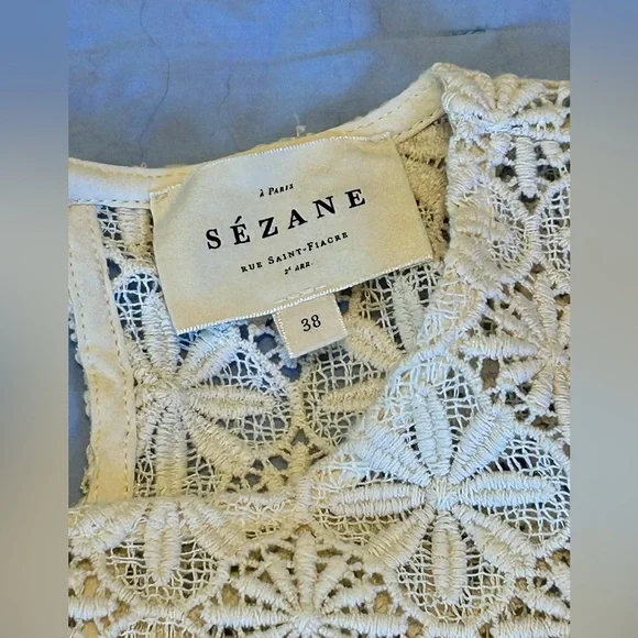 Sézane Jay Top – Ecru Lace Tank | Size 38 (US 6) | GUC - Picture 6 of 8